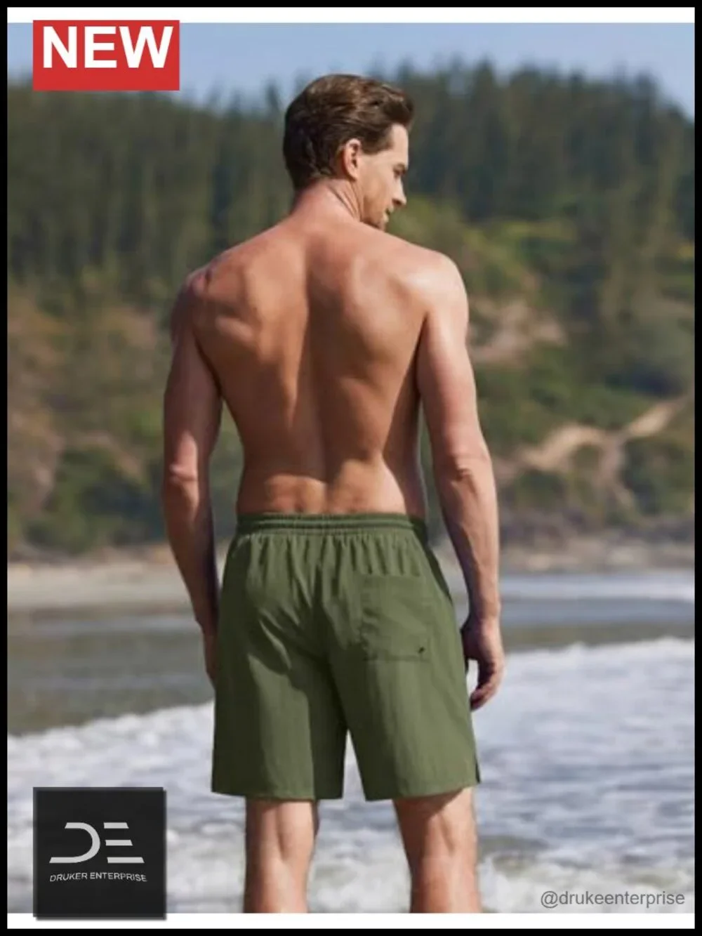 Men's Quick Dry Board Shorts with Mesh Liner 2 in 1 Swim Trunks